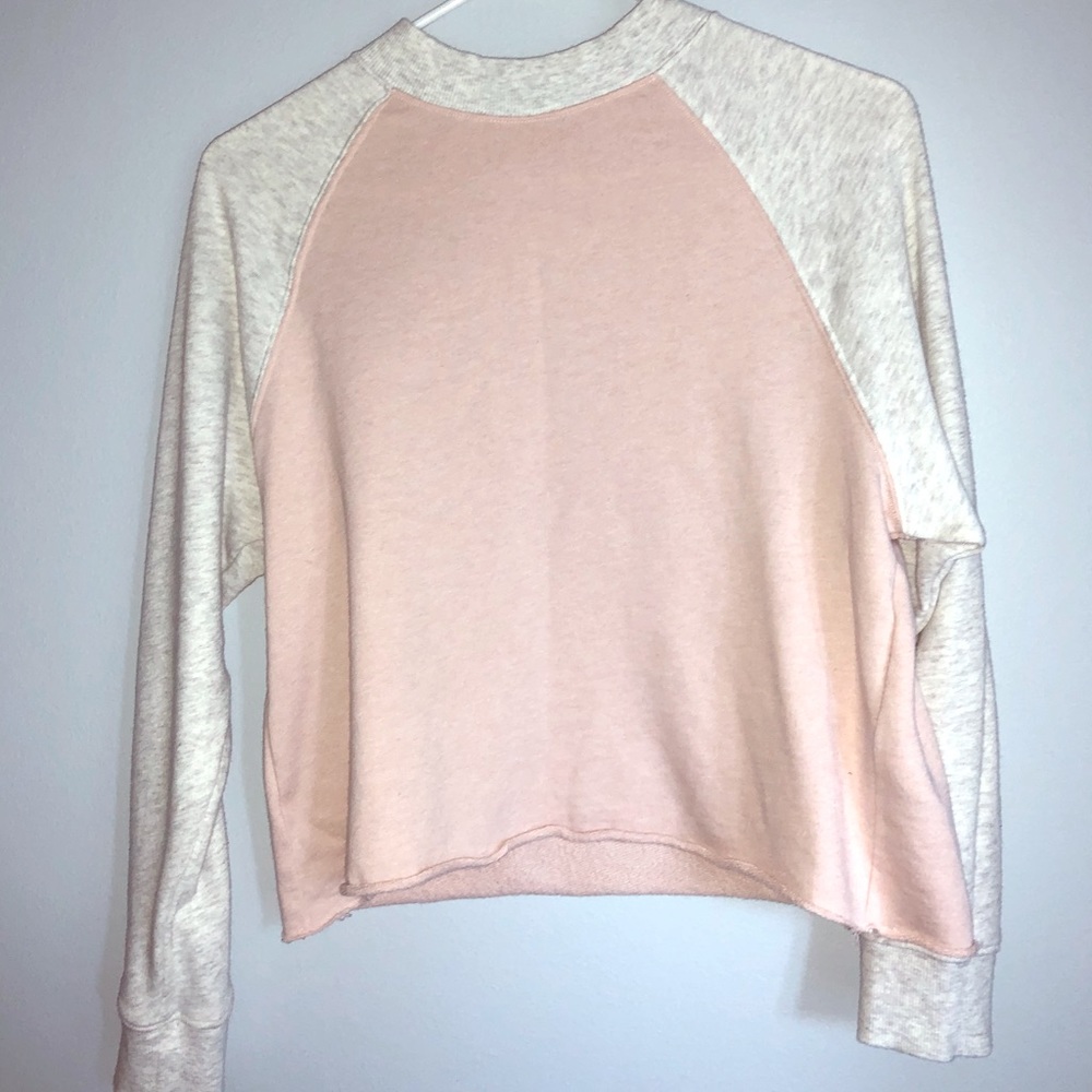 Light pink and grey cropped sweater!!